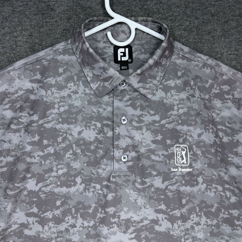 FootJoy Polo Shirt Mens XL Gray Camo Golf Performance‎ TPC San Antonio